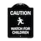 Signmission Designer Series-Caution Watch For Children Black & White, 24" x 18", BW-1824-9860 A-DES-BW-1824-9860 - alternate 1